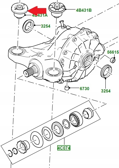 Pravý izolátor zadného diferenciálu OE Land Rover OEM LR033261 - Image 4