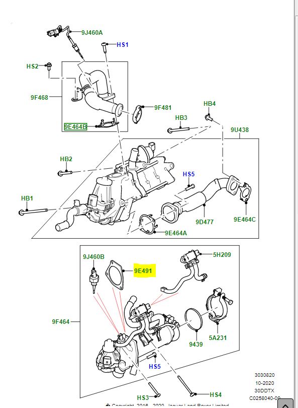 Filter EGR chladiča Gen2 OEM Land Rover LR136862 C2D60292 - Image 4
