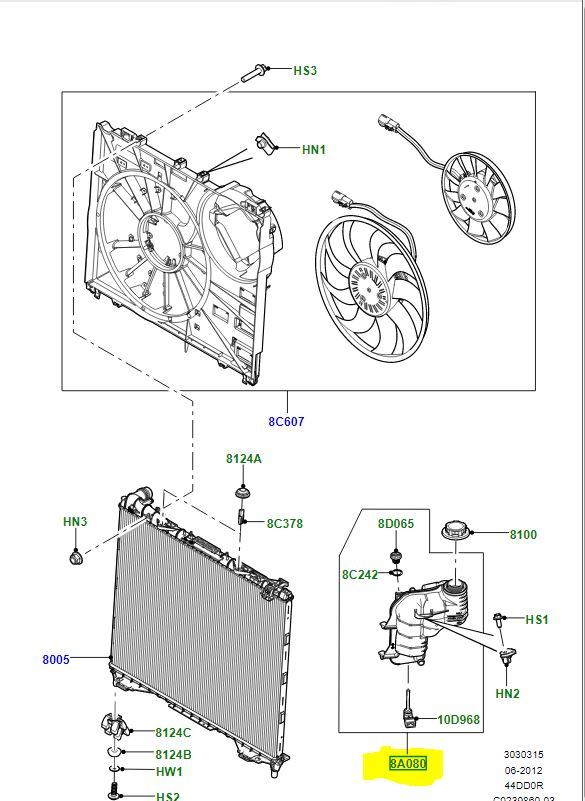Expanzná nádrž chladiacej kvapaliny OEM LR181676 - Image 2
