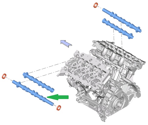 Vačkový hriadeľ 2.7L 3.0L Diesel LR057792 Výfukový Ľavý - Image 2